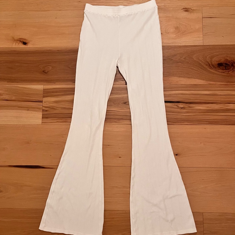 Negative Underwear organic pointelle flare pant, white, sz M - Picture 7 of 14